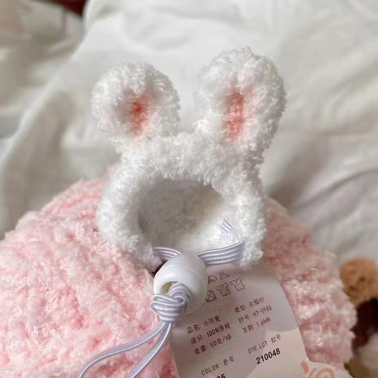 Wholesale plush cute small hat photography props handmade crocheted pet wool hat Winter Mini